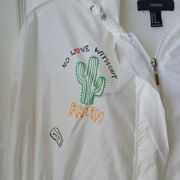 Forever 21 Artistic White Utility Jacket Size Medium - Picture 3 of 6